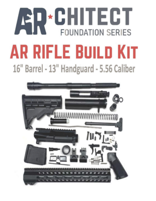 Bowden Tactical AR Rifle Build Kit Complete, 13&quot; M-Lok Handguard, Mil-Spec Parts, Flip Up Sights