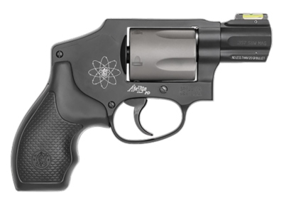 Smith &amp; Wesson Model 340 Personal Defense 357 Mag Or 38 S&amp;W Spl +P 1.88&quot; Black Stainless Steel Barrel, 5rd Titanium Cylinder, Black Scandium Alloy J-Frame, HiViz Fiber Optic Green Front Sight, Interna
