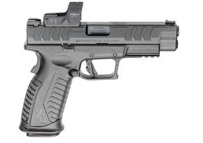 Springfield Armory XD-M Elite OSP 10mm Auto 16+1 4.50&quot; Barrel, Black Polymer Frame w/Picatinny Acc. Rail, Optic Ready Slide, Interchangeable Backstrap, Includes Hex Dragonfly Red Dot