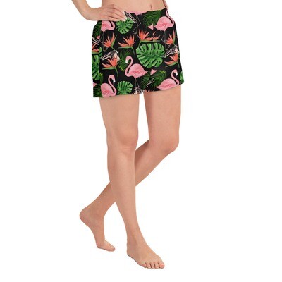 Midnight Gunner Flamingo Serenade Women’s Athletic Shorts