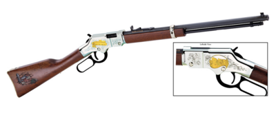 Henry Golden Boy American Farmer Tribute 22 Short, 22 Long or 22 LR Caliber with 16 LR/21 Short Capacity, 20&quot; Blued Barrel, Nickel-Plated Metal Finish &amp; American Walnut Stock Right Hand (Full Size)