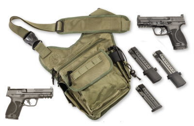 Smith &amp; Wesson M&amp;P M2.0 Compact Bug Out Bundle 9mm Luger 15+1(2)/23+1(2) 4&quot;, Black, Polymer Frame With Picatinny Rail, Optic Cut Slide, Manual Safety, Includes Bug Out Bag