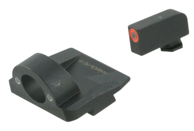 AmeriGlo Ghost Ring Sight Set for Glock Black | Green Tritium Orange Outline Front Sight Green Tritium Rear Sight Set