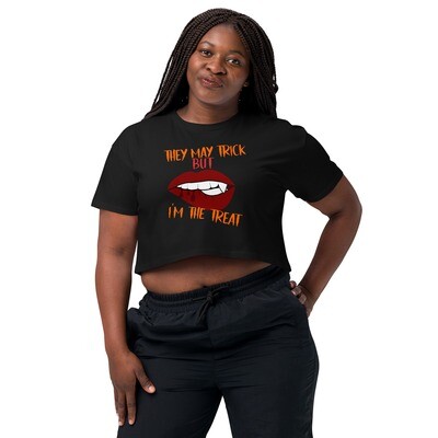 They Trick, I&#39;m The Treat Women’s Halloween Crop Top 