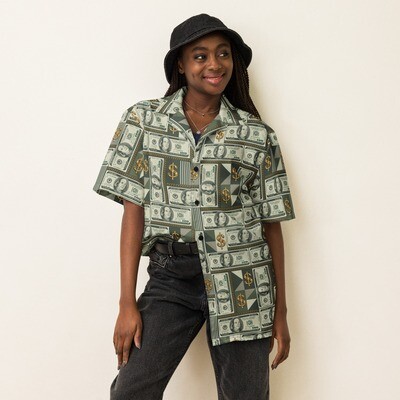 Show Me The Money US Dollar Bill Money Button Up Shirt