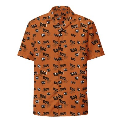 Orange Halloween Featherlight Unisex Button Up Shirt
