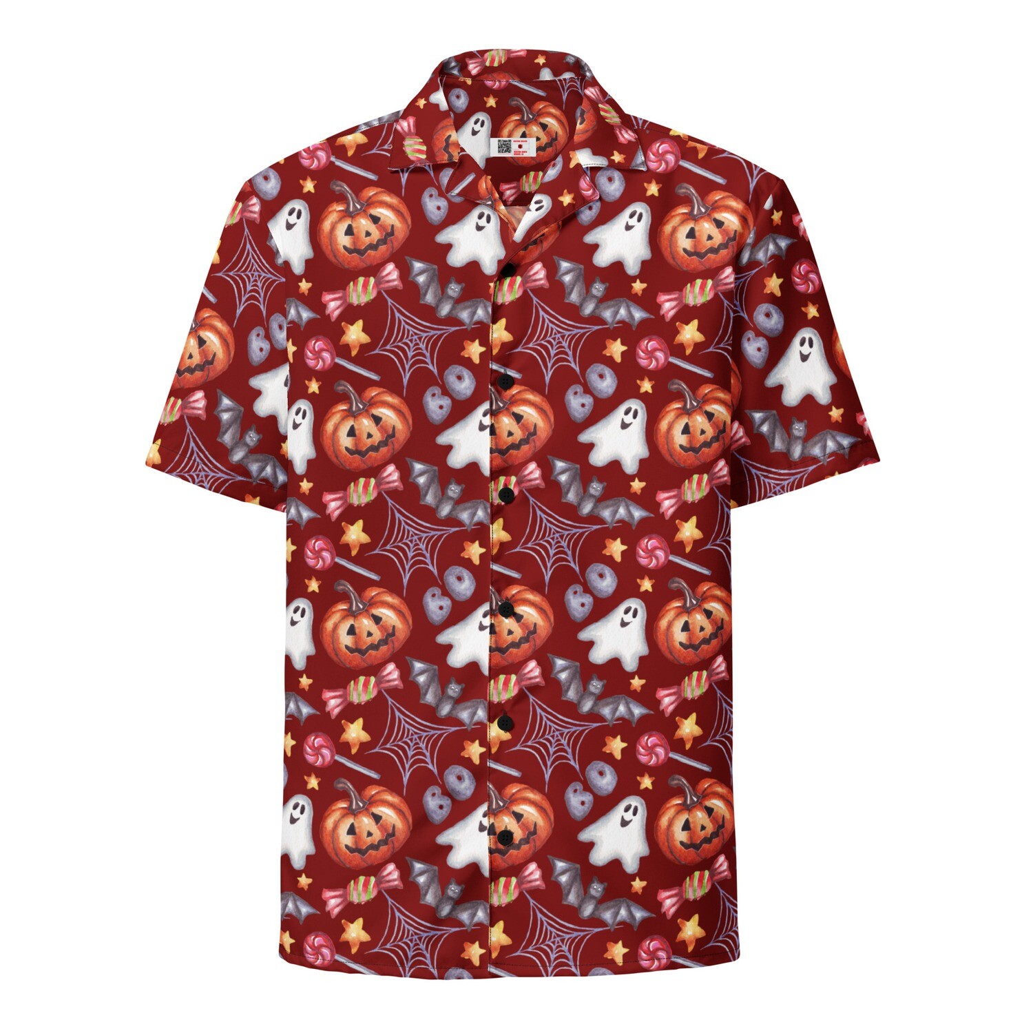 Pumpkins &amp; Ghost Halloween Breathable Button Up Shirt