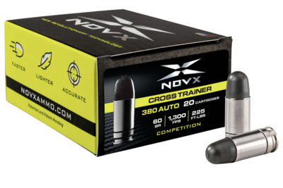 Novx Cross Trainer 380 ACP 60 gr 1300 fps Copper Polymer Frangible (CPF) 20 Bx