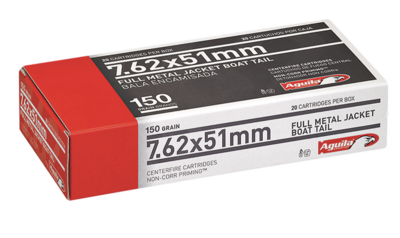 Aguila Target &amp; Range Rifle 7.62x51mm NATO 150 gr Full Metal Jacket Boat-Tail (FMJBT) 20 Per Box