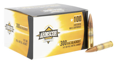 Armscor 50446 Precision Value Pack 300 Blackout 147 gr Full Metal Jacket (FMJ) 100 Per Box