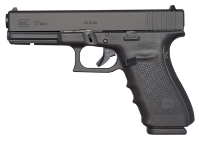 Glock G21 Gen4 45 ACP 4.61&quot; Barrel 13+1, Black Frame &amp; Slide, Modular Backstrap, Reversible Mag. Catch, Safe Action Trigger (US Made)