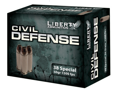 Liberty Ammunition Civil Defense Protection 38 Special 50 gr Lead-Free Fragmenting Hollow Point - 20 Per Box