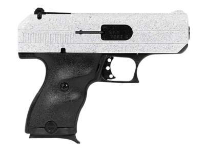 Hi-Point C9 9mm Luger 8+1 3.50&quot; Black Steel Barrel, Hydro-Dipped White Sparkle Serrated Slide, Black Polymer Frame, Black Polymer Grips, Right Hand