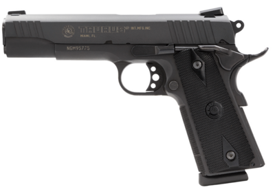 Taurus 1911 45 ACP Caliber with 5&quot; Barrel, 8+1 Capacity, Overall Matte Black Finish Steel, Beavertail Frame, Serrated Slide &amp; Checkered Polymer Grip Includes Magazine