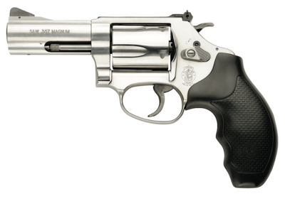Smith &amp; Wesson Model 60 357 Mag or 38 S&amp;W Spl +P Stainless Steel 3&quot; Barrel &amp; 5rd Cylinder, Satin Stainless Steel J-Frame, Exposed Hammer, Polymer Grip