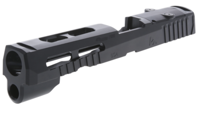 Rival Arms RARA10G306A Precision Slide A1 Black QPQ Steel, Ported, Front &amp; Rear Serrations, RMS Optic Cut Fits Glock 43/43X