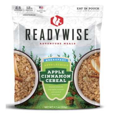 ReadyWise Food Kit Appalachian Apple Cinnamon Cereal Breakfast 6-Pack