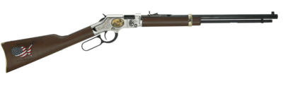Henry H004CM2 Golden Boy Coal Miner Tribute II 22 Short, 22 Long or 22 LR Caliber with 16 LR/21 Short Capacity, 20&quot; Blued Barrel, Nickel-Plated Metal Finish &amp; American Walnut Stock Right Hand (Full Si