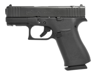 Glock G43X Subcompact MOS 9mm Luger 3.41&quot; Glock Marksman Barrel 10+1, Black Slimline Frame &amp; MOS nDLC Slide, Rough Texture Beavertail Grip, Reversible Mag. Catch, Safe Action Trigger, Optics Ready (US