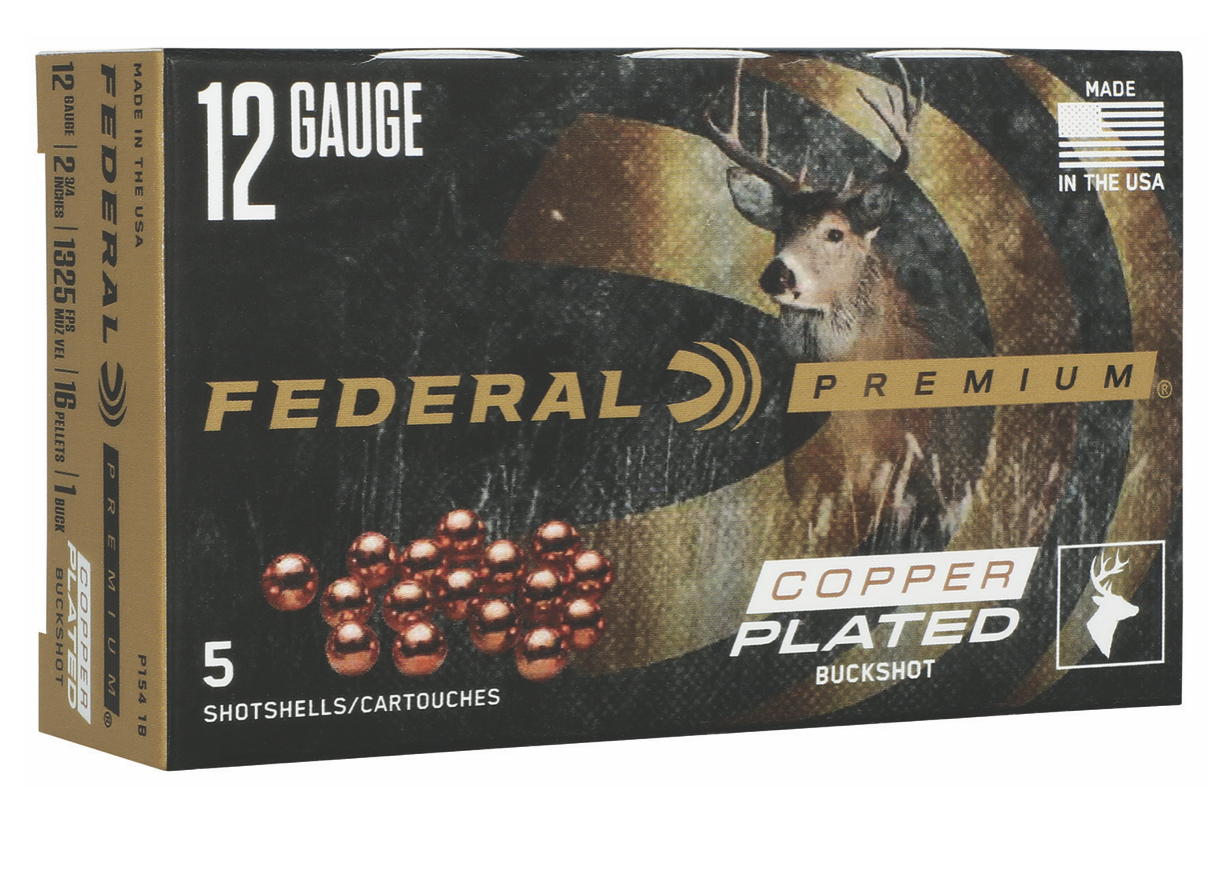 Federal Premium Max Buck 12 Gauge 2.75&quot; 16 Pellets 1 Buck Shot 5 Per Box