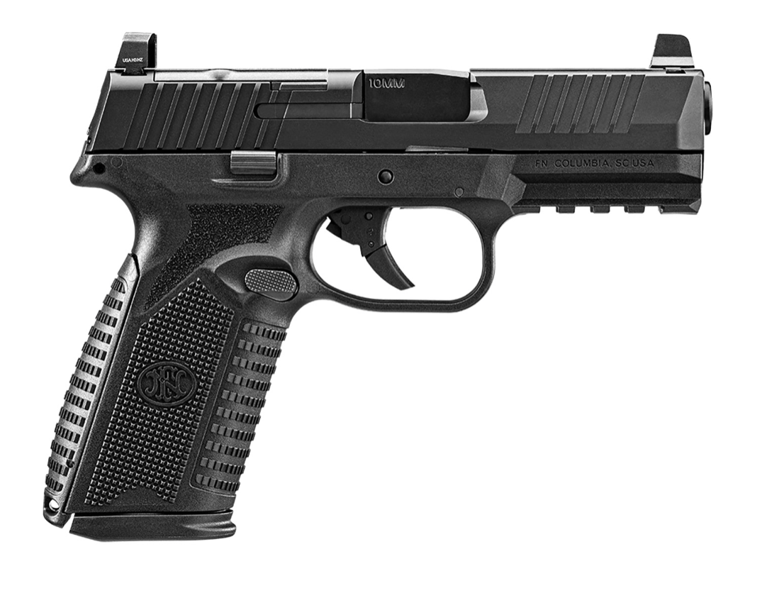 FN 66101379 510 MRD Full Size 10mm Auto 15+1 4.10&quot; Black Hammer Forged/Target Crown Barrel/Black Optic Cut/Serrated Slide/Black Polymer Frame w/Picatinny Rail/ Black Textured Polymer Grips Features Lo