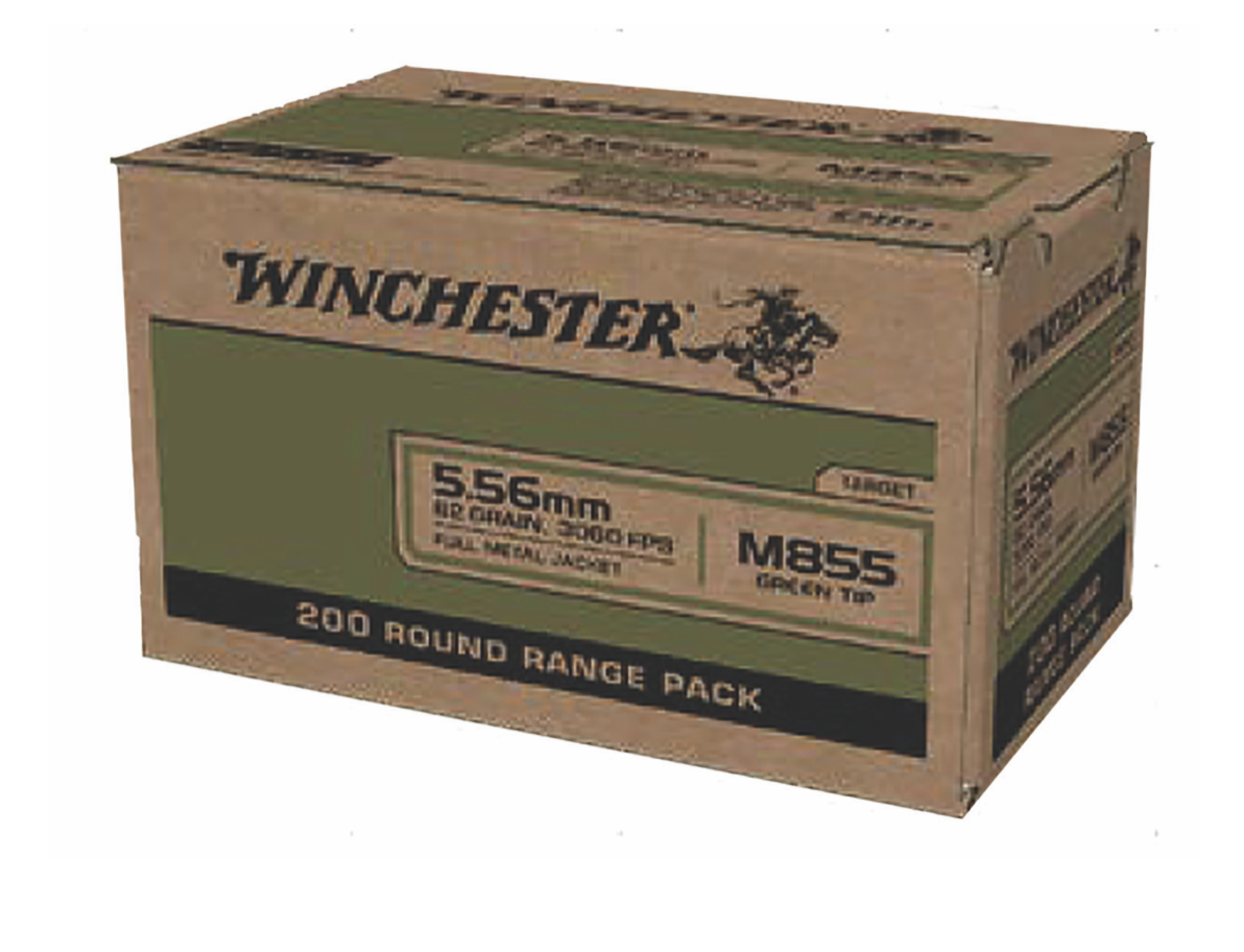 Winchester Ammo WM855200 USA M855 Green Tip 5.56x45mm NATO 62 gr 3060 fps Full Metal Jacket (FMJ) 200 Bx