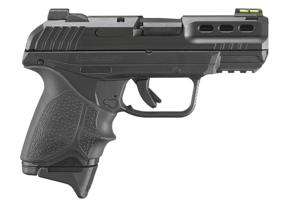 Ruger Security-380 *MA Compliant 380 ACP 10+1 (3) 3.42&quot; Black Oxide Barrel, Black Serrated Steel Slide, Black Polymer Frame w/Accessory Rail, Hogue Grip