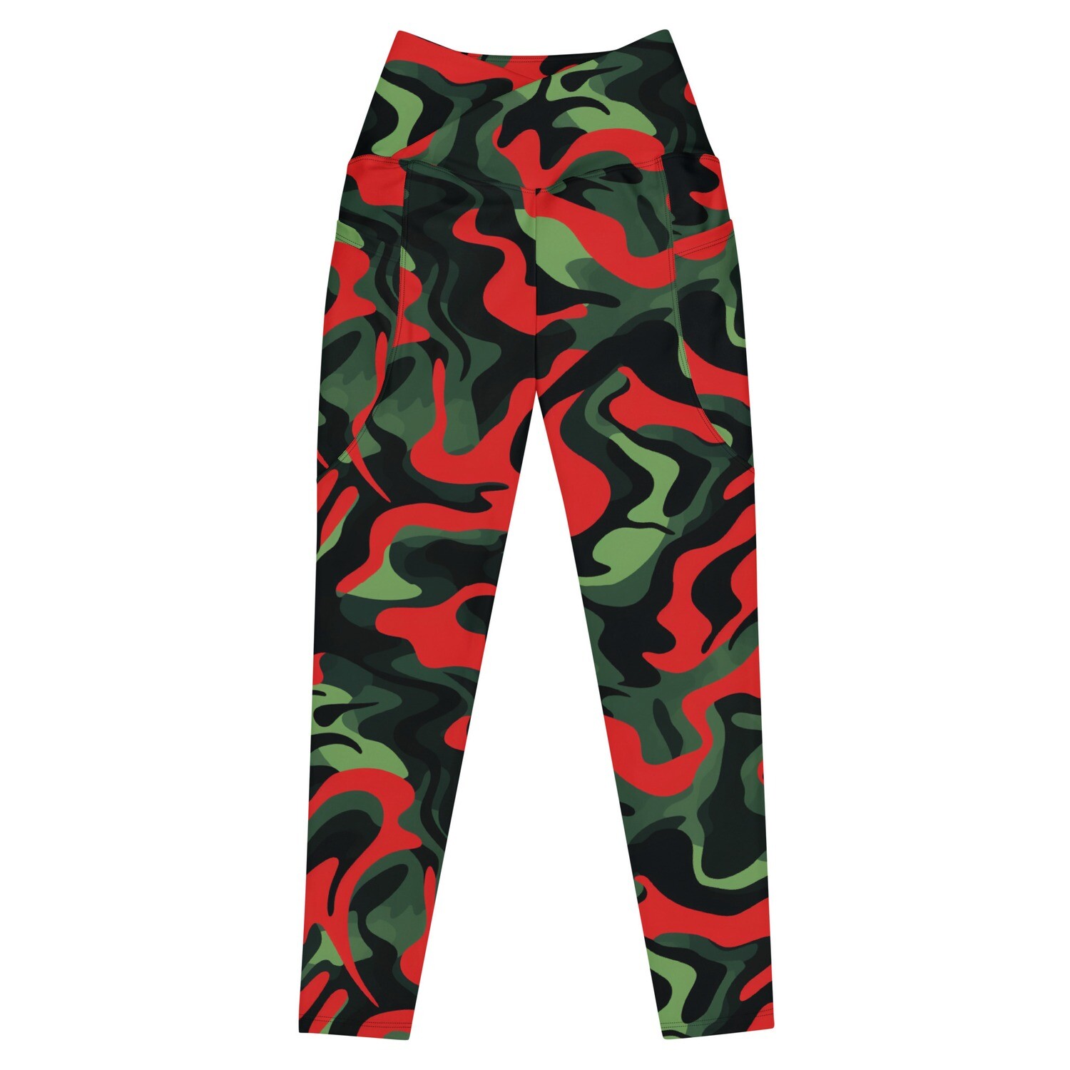 Red Black and Green Plus Size Leggings with Pockets | Free Shipping