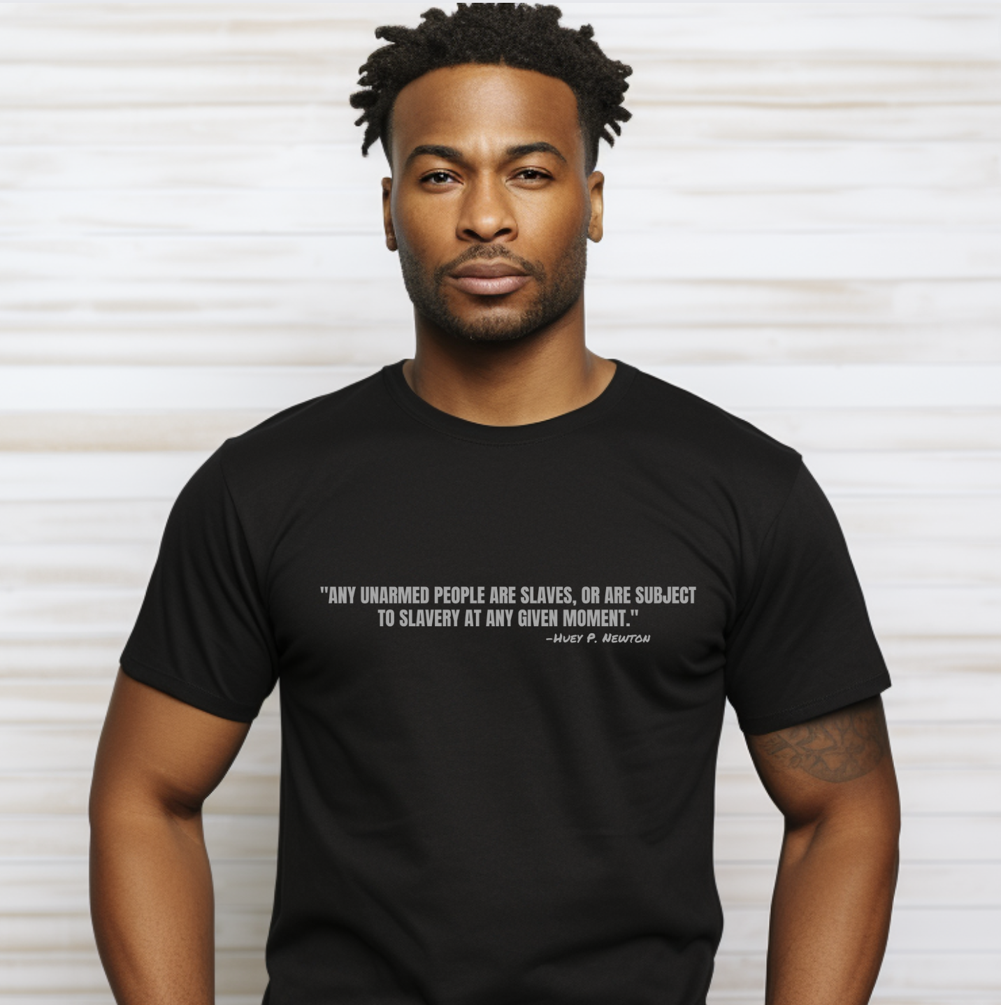 Huey P. Newton Unarmed People Quote T-Shirt