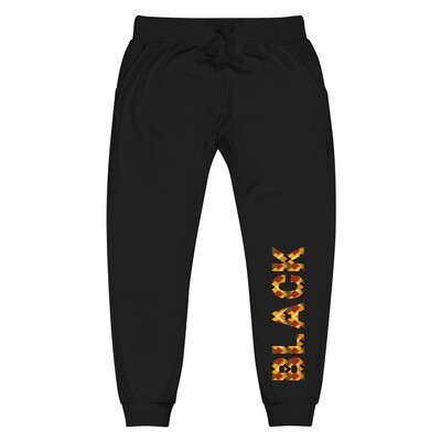 African Print &#39;Black&#39; Unisex Fleece Sweatpants - Cozy Cultural Vibes (Free Shipping)