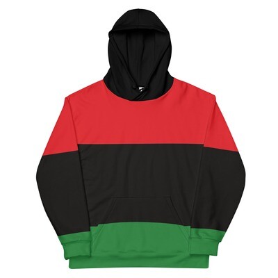 Marcus Garvey Legacy: Red, Black, and Green Unisex Hoodie with Iconic Print