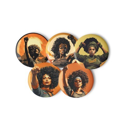 Black Women Empowerment Set of 5 Pin Buttons
