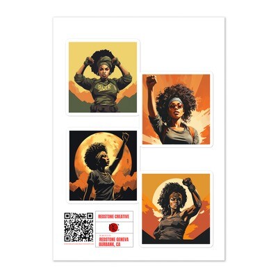 Black Woman Empowerment Sticker Sheet - 4 stickers 