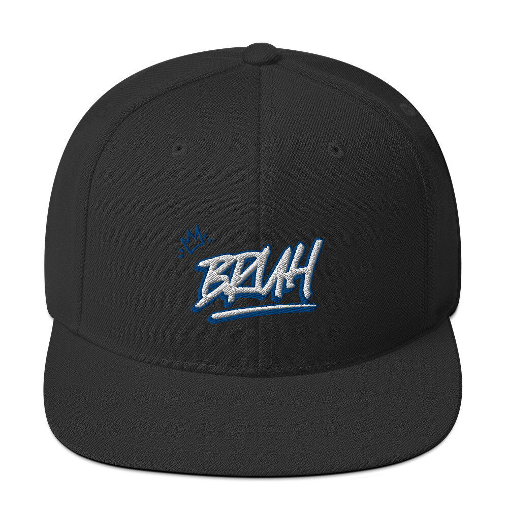 Regal &quot;Bruh&quot; Crown 3D Puff Embrodiered Snapback Hat