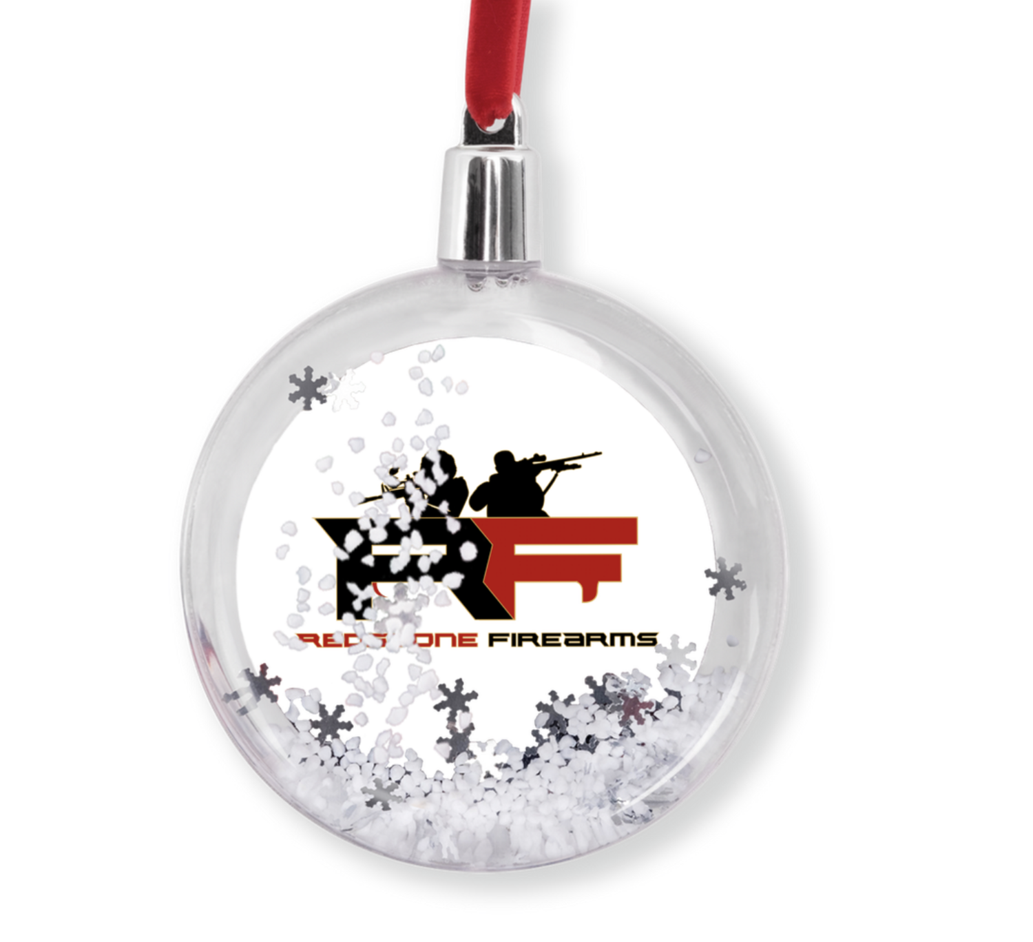 Redstone Firearms Logo Snow Globe Holiday Ornament