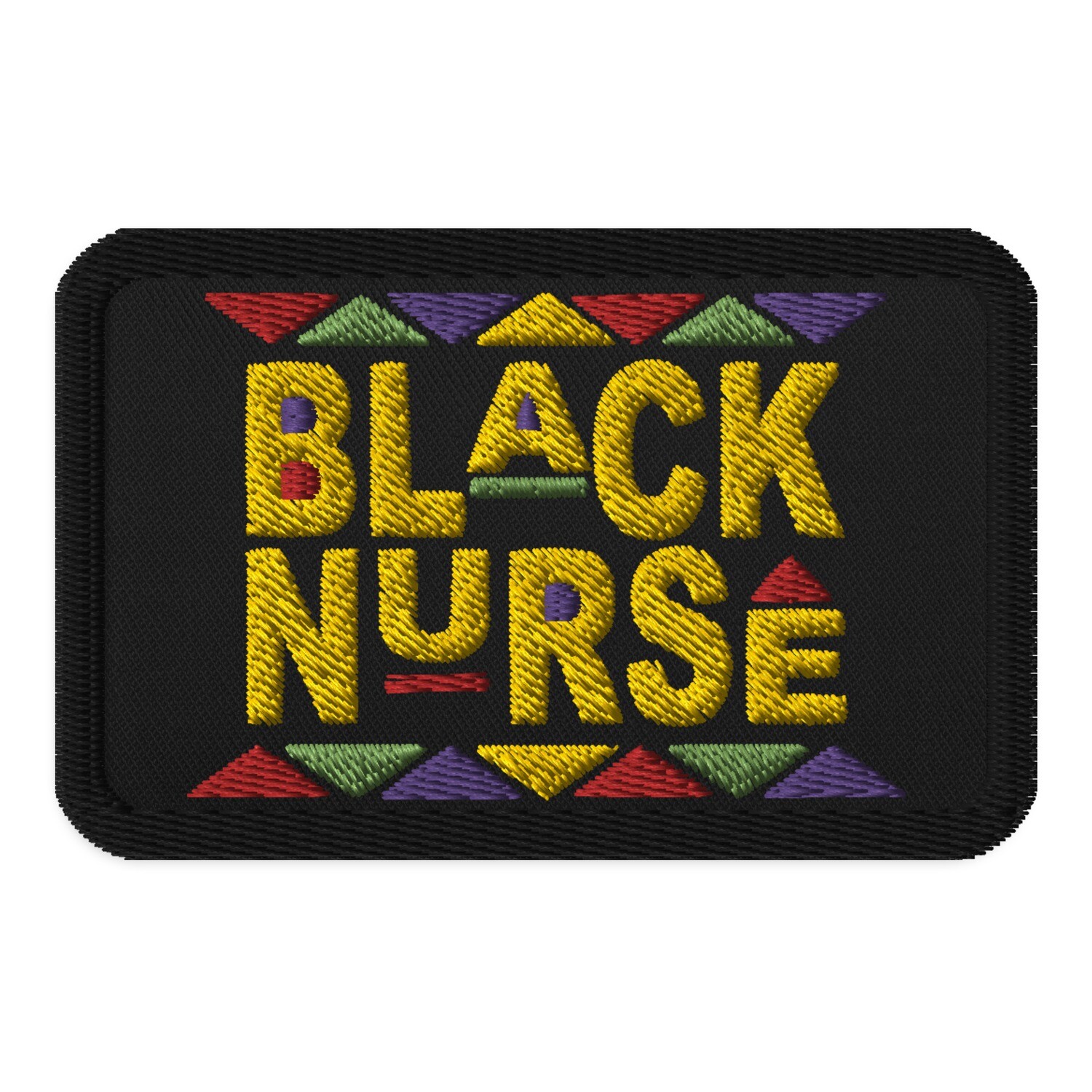 Black Nurse Embroidered Iron On, Sew On Embroirdered Patch | Medical Professional Patch Embroidered patches