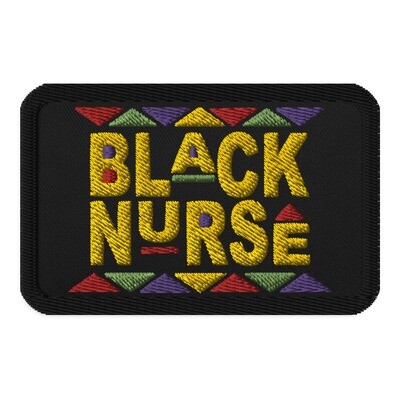 Black Nurse Embroidered Iron On, Sew On Embroirdered Patch | Medical Professional Patch Embroidered patches