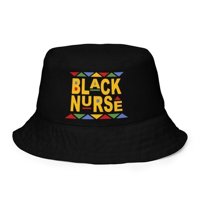 Black Nurse Reversible Bucker Hat | Nurse Had - 2 Styles for 2 Outfits | Black Nurse Gift