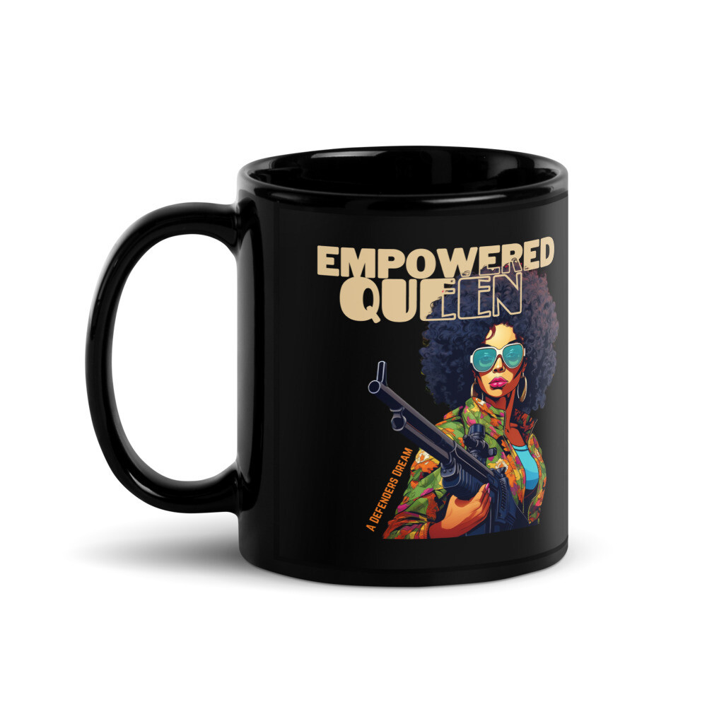 Empowered Queen Defender&#39;s Dream Ceramic Black Glossy Mug - Ships Free