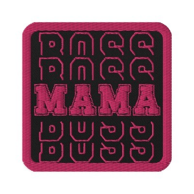 Mama Boss Embroidered Iron On, Sew On Patch 