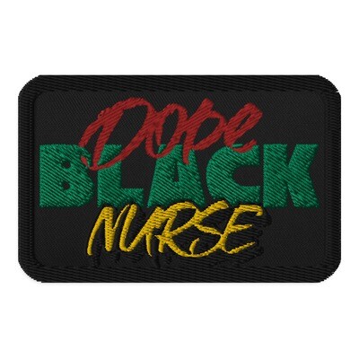 Black Nurse Emboridered Iron On, Sew On Patch
