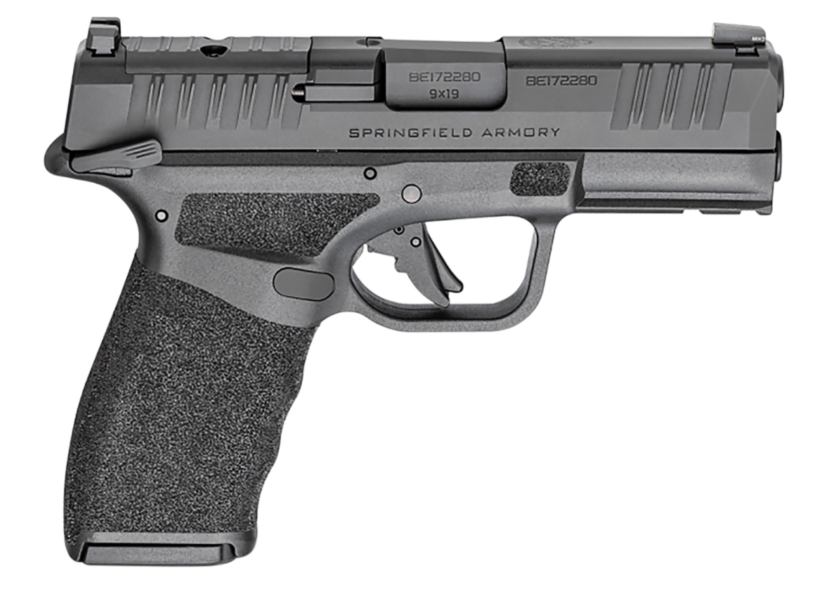 Springfield Armory Hellcat Pro OSP Compact 9mm Luger 15+1 3.70&quot; Black Melonite Steel Barrel, Black Melonite Optic Ready/Serrated Slide, Black Polymer Frame w/Accessory Rail, Black Polymer w/Adaptive T