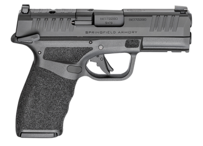 Springfield Armory Hellcat Pro OSP Compact 9mm Luger 15+1 3.70&quot; Black Melonite Steel Barrel, Black Melonite Optic Ready/Serrated Slide, Black Polymer Frame w/Accessory Rail, Black Polymer w/Adaptive T