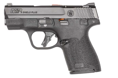 Smith &amp; Wesson 14031 M&amp;P Shield Plus Micro-Compact Frame 9mm Luger 10+1, 3.10&quot; Black Steel Barrel, Black Armornite Serrated Stainless Steel Slide, Black Polymer Frame, Black Textured Grip, Manual Thum