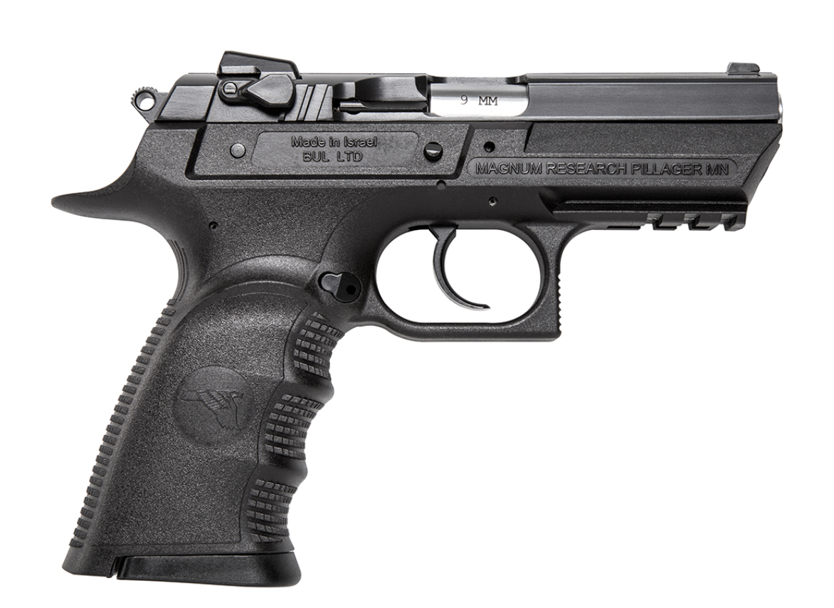 Magnum Research BE99003RSL Baby Eagle III Semi-Compact Frame 9mm Luger 10+1, 3.85&quot; Black Match Grade Barrel, Matte Black Oxide Carbon Steel Slide, Black Polymer Frame w/Beavertail/Finger Grooves &amp; Pic