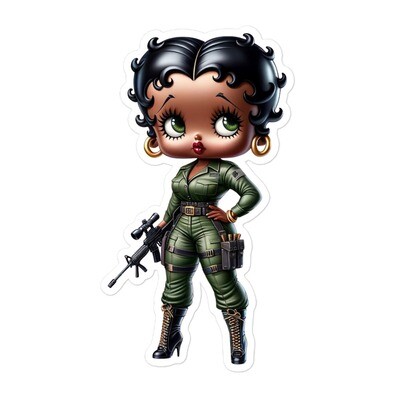 Military Melanated Betty, Tactical Black Betty Military Vinyl Decal