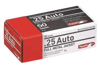 Aguila Target &amp; Range Handgun 25 ACP 50 gr Full Metal Jacket 50 Per Box
