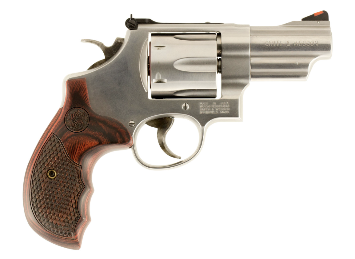 Smith &amp; Wesson 150715 Model 629 Deluxe 44 Rem Mag or 44 S&amp;W Spl Stainless Steel 3&quot; Barrel &amp; 6rd Cylinder, Satin Stainless Steel N-Frame, Textured Wood Grip