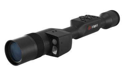 ATN DGWSXS5255LRF X-Sight 5 LRF Night Vision Rifle Scope, Black Anodized 5-25x30mm, Gen 5, Smart Mil Dot Reticle, Features Laser Rangefinder