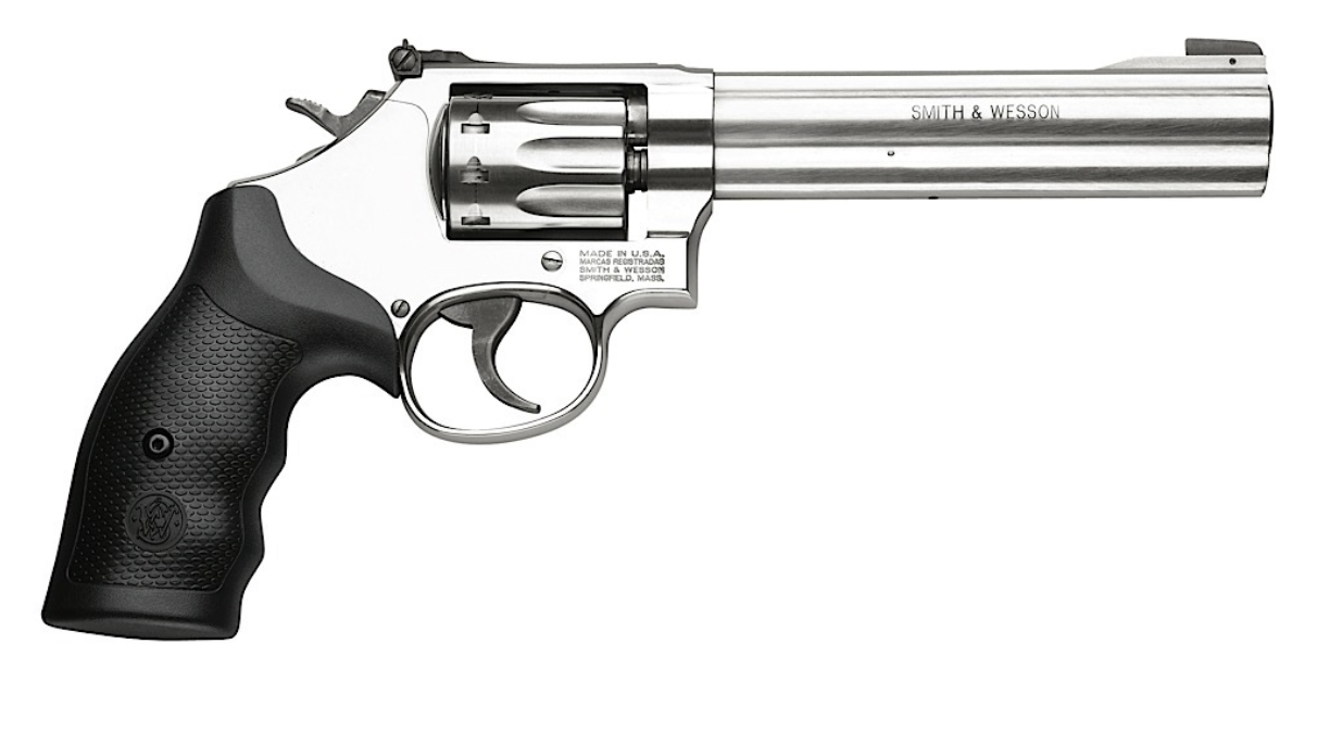 Smith &amp; Wesson 160578 Model 617 22 LR Stainless Steel 6&quot; Barrel &amp; 10rd Cylinder, Satin Stainless Steel K-Frame, Black Polymer Grip,Internal Lock
